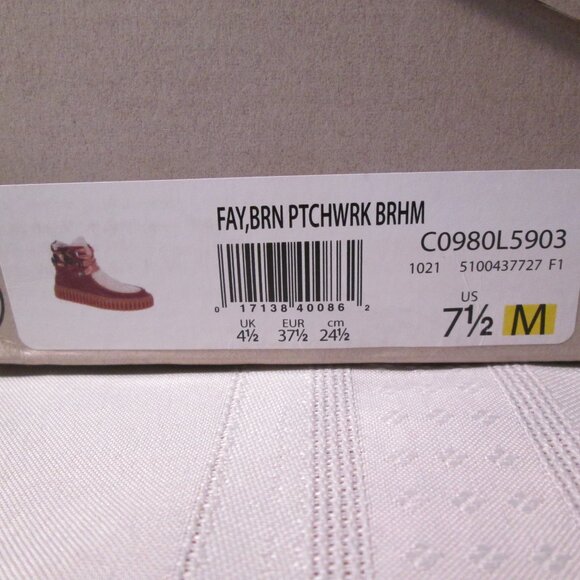 Sam Edelman Reve Fay Platform Boot Brown Patchwork 7.5M NIB - Picture 10 of 12